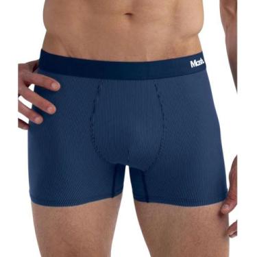 Imagem de Cueca Boxer Mash Microfibra Risca de Giz Adulto 45.00, Azul escuro, G