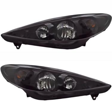 Imagem de Par Farol Peugeot 207 2009 10 11 2012 13 Mascara Negra