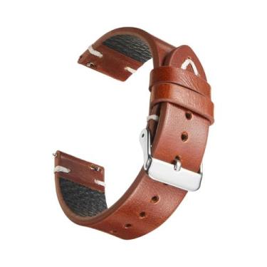 Imagem de Pulseira De Relógio Masculina Vintage Em Couro Genuíno 18mm 19mm 20mm 