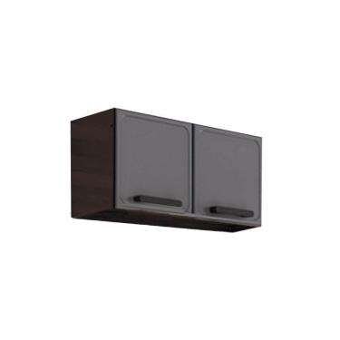 Imagem de Armário Aéreo Cozinha Modulado Estilo 7004 C/ 2 Portas Cinza/grafite - Bertolini