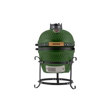 Imagem de Churrasqueira Kamado Mini da RASCO Verde com grelha em aço inox e suporte. Ideal para até 3 pessoas Verde