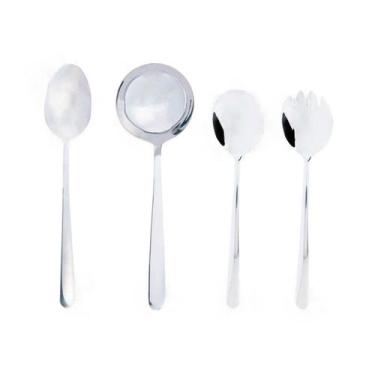 Imagem de Conjunto com 4 talheres para servir Viena de aço inox - Wolff, UNICA