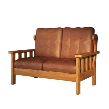 Imagem de Sofá 2 Lugares com Almofadas Madeira Maciça - Moveis Nathalia