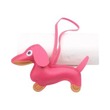Imagem de Chaveiro De Couro PU Feminino Com Pingente De Cachorro Dachshund Para 