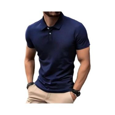 Imagem de Camisas Polo Masculinas De Verão Leves E Respiráveis Com Manga Curta, 