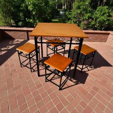 Imagem de Sala Jantar Completa Mesa 4 Lugares Com banquinhos - Estilo Rústico, 6