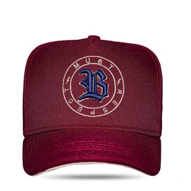 Imagem de Boné BLCK Brasil Aba Curva Snapback Must Respect Lightning, Bordô, UN