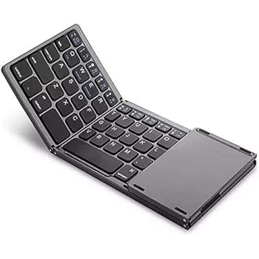 Imagem de Teclado Bluetooth Dobrável, Modo Duplo Jelly Comb Bluetooth E USB Com Fio Recarregável Mini Teclado Sem Fio Portátil Com Mouse Touchpad,Pleasant63