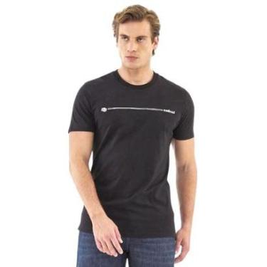 Imagem de Camiseta Colcci Slim Com Detalhe Em Estampa Preta Masculina-Masculino