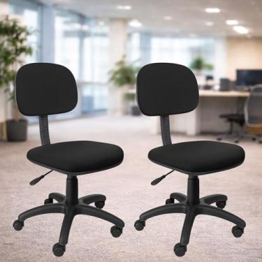 Imagem de Kit 2 Cadeiras Executiva Giratória para Escritório Ergonômica Preta – Conforto, Suporte e Estilo - Escritex