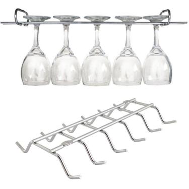 Imagem de Suporte Taças Cromado 35cm E Suporte Xícaras Para Fixar