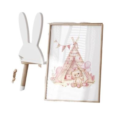 Imagem de Pôster/Pintura Decorativa De Parede Em Lona: Carrossel De Urso Rosa Do