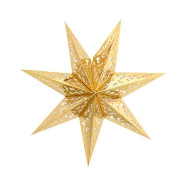 Imagem de Enfeite Pendente Estrela Feliz Natal Para Decoração De Árvore De Natal