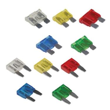 Imagem de Kit 100 Fusivel Automotivo de Carro Lamina Fuse Termico Mini - Mestre