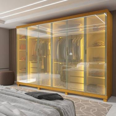 Imagem de Guarda-roupa Casal 6 Portas Reflecta e Pés Cumaru Yescasa Naturale