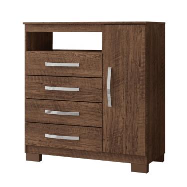 Imagem de Cômoda Sapateira Rubi 4 Gavetas 1 Porta Malbec Liberty Móveis