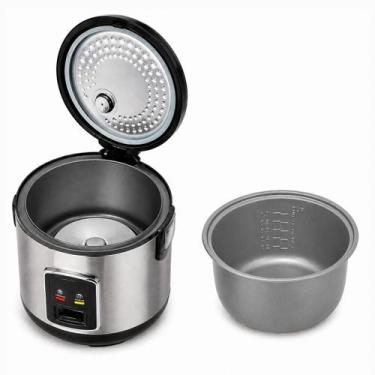 Imagem de Panela de Arroz Elétrica 1L Inox com Função Aquecer e Cozimento Automá