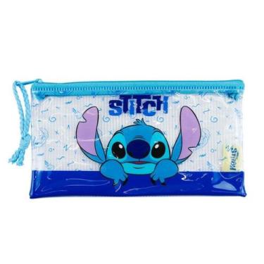 Imagem de Necessaire estojo transparente stitch 11x20cm - disney