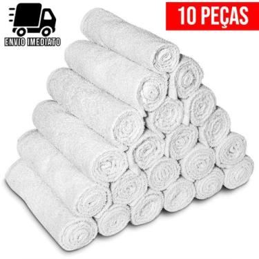 Imagem de Kit 10 Toalha de Rosto Branca para Salão Profissional Atacado Cabeleir