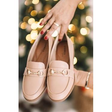 Imagem de Mocassim Nude em couro, linha confort - Andréa Shoes, 35