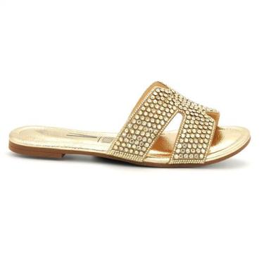 Imagem de Tamanco Vizzano Original Rasteirinha Brilho Feminino 1005, 35, Dourado