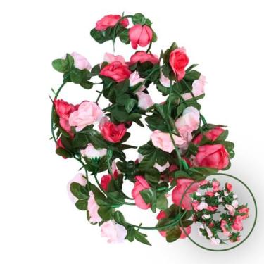 Imagem de Flor Decorativa Artificial De Plástico Camélia Rosa - Castela - CASTEL