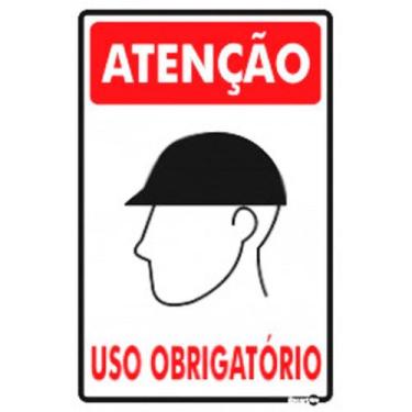Imagem de Placa ps-84 atenção  ( capacete ) uso obrigatório 0,80mm 20x30 - ENCAR