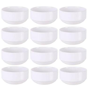 Imagem de Jogo 12 Tigelas Bowl em Porcelana Branca 138ml Tramontina Paola Empilh