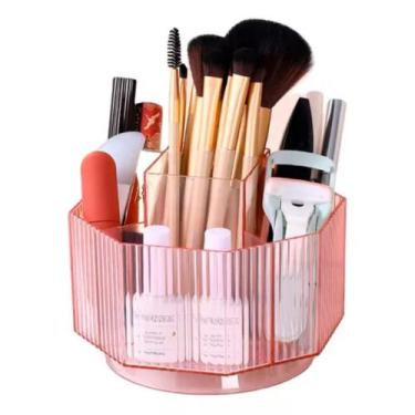 Imagem de Organizador Suporte Giratório Para Pincéis Lápis Maquiagem - PGB, Rosa