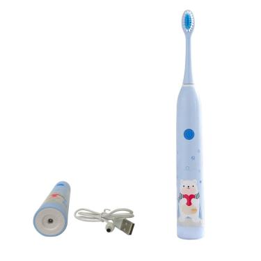 Imagem de Escova Dental Eletrica Infantil Recarregavel 6 Velocidades Lingua Gengiva Higiene Oral Profunda Limpeza Bucal