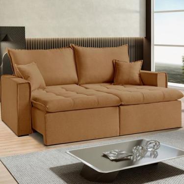 Imagem de Sofá Cama Dallas 190 sem Caixa - Veludo190cm X 104cm 144 Cm Marrom Ter