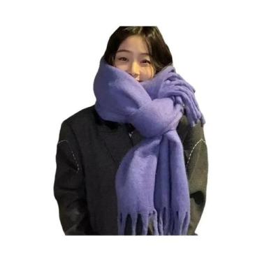 Imagem de Cachecol De Inverno Feminino Em Cashmere, Manta Quente E Macia, Xale L