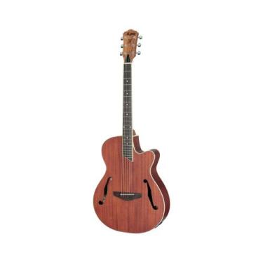 Imagem de Violão Mini Jumbo Elétrico Hofma Satin Natural Aço HMF240