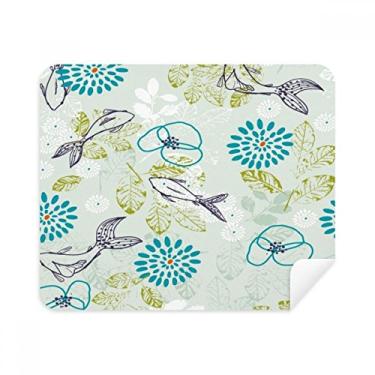 Imagem de Pano de limpeza de folhas de peixe flor azul animal limpador de tela 2 peças tecido de camurça