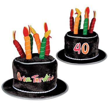 Imagem de Beistle S60696-40AZ2 Plush "40" Over The Hill Cake Hats 2 Peças
