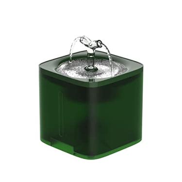 Imagem de Fonte de água de gato 2L, dispensador de água visível para cães com nível de água com kit de torneira dupla, fonte de tigela de animal de estimação automática ultra silenciosa para cães gatos, verde