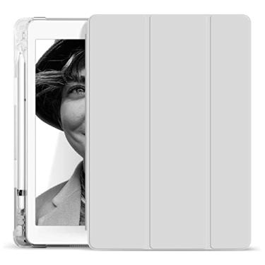 Imagem de Capa Para iPad 9ª 8ª 7ª Geração 10.2" Smart Case Slim Com Suporte a Caneta e Fundo Transparente Proteção Total- Anti Impacto/ Auto Sleep /Tampa Magnética/ Premium Resistente Funcional