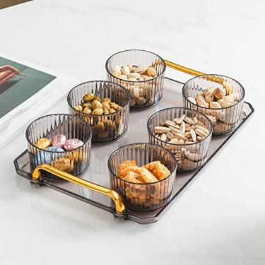 Imagem de Prato de sobremesa nórdico de frutas secas Prato de sobremesa redondo transparente, 6 discos 1 prato b