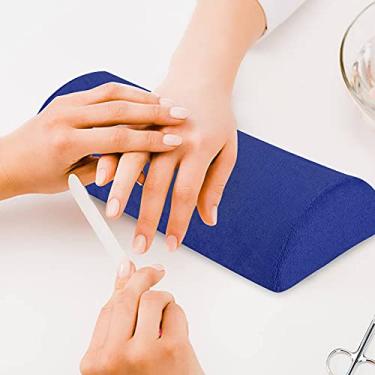Imagem de Almofada De Mão, Almofada De Esponja Macia Para Decoração De Unhas Decoradas, Almofada De Descanso De Unhas Para Jogos De Salão De Beleza (Azul Royal)