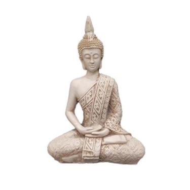 Imagem de Estatueta Buda Hindu Médio Cor Branco Envelhecido - Hp Decor