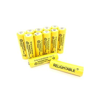 Imagem de Relightable NiCd pilhas recarregáveis AA/AAA 600 mAh 1,2 V para luzes solares, luzes de jardim e controles remotos (12 pilhas AA 600 mAh)