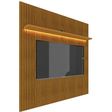 Imagem de Painel para TV 2.2 Ripado com LED Requinte Naturale - Gelius Móveis