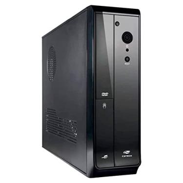 Imagem de C3Tech Gabinete Slim Desktop DT-110BK preto com fonte 200w PS-200SFX Possui janela lateral feito em aço galvanizado SGCC