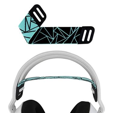 Imagem de Geekria Faixa de cabeça de tecido de malha compatível com Logitech G733, G335, G535 para fones de ouvido, peça de reparo (preto/verde menta)