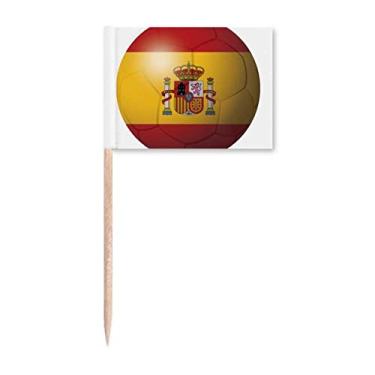 Imagem de Bandeira nacional da Espanha Futebol Palito de Dente Bandeiras Marcador Topper Decoração de Festa