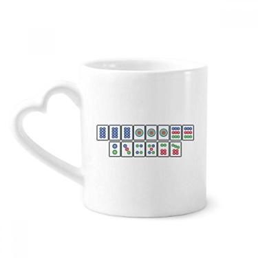 Imagem de Flush Suit Mahjong Tiles Caneca Café Cerâmica Copos Copo Coração Vidro