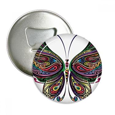 Imagem de Linda borboleta colorida com asas decorativas abridor de garrafas e ímã de geladeira emblema multifuncional