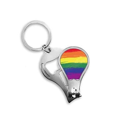 Imagem de Stippling Rainbow Gay Lésbica LGBT Cortador de Unhas Abridor Chaveiro Tesoura