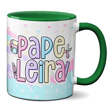 Imagem de Caneca Papelaria Material Escolar Papeleira Presente Fofo (Verde)