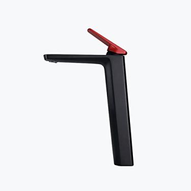 Imagem de LIDON Torneira preta banheiro preto único furo torneira de banheiro torneira de banheiro alta torneira de pia preta torneira de banheiro torneira de furo único preto para lavatório, cinza B (cor: preto C)